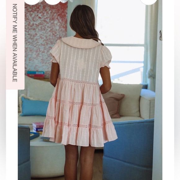 Mable Babydoll Dress Pink Sz Medium - Picture 3 of 11